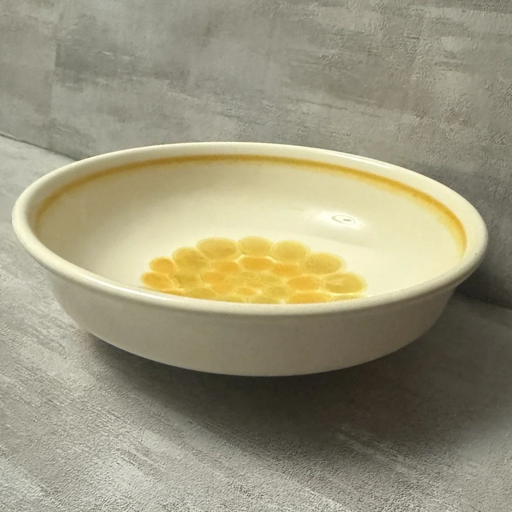 Franciscan Sundance Yellow Swirl Earthenware Soup Cereal Bowl 7